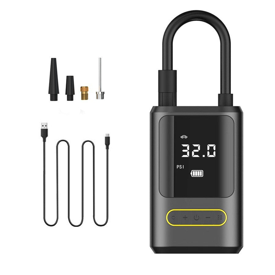 Mini portable car inflator pump bicycle electric tire pump air pump handheld wireless charging digital display