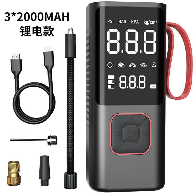 Car Inflator Pump Outdoor Convenient Car Wireless Inflator Pump Digital Tire Pressure Car Tire Electric Pump