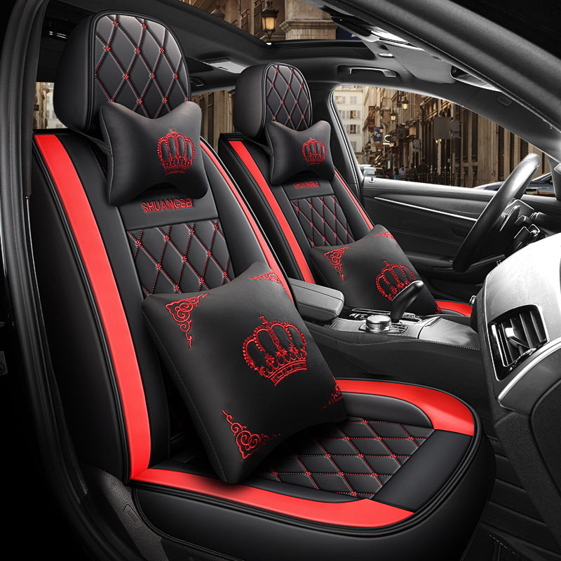 2025 New Full-Coverage, All-Leather, Two-Tone Crown Four-Season GM Seat Cushion