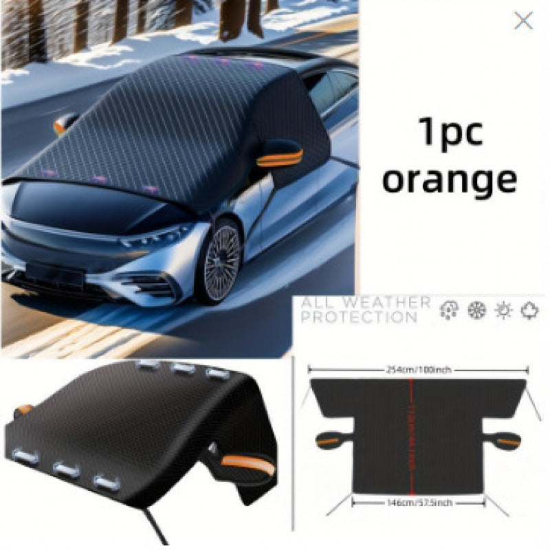 Cross-border best-selling car snow shield, winter snow and frost protection, half-cover car cover, front windshield, sun protection, magnetic snow shield