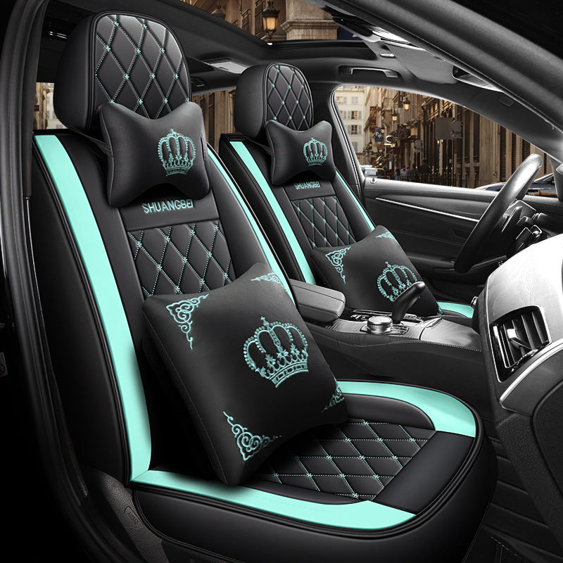 2025 New Full-Coverage, All-Leather, Two-Tone Crown Four-Season GM Seat Cushion