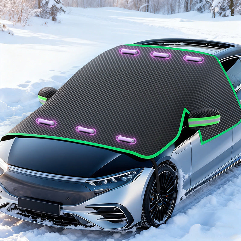 Cross-border best-selling car snow shield, winter snow and frost protection, half-cover car cover, front windshield, sun protection, magnetic snow shield