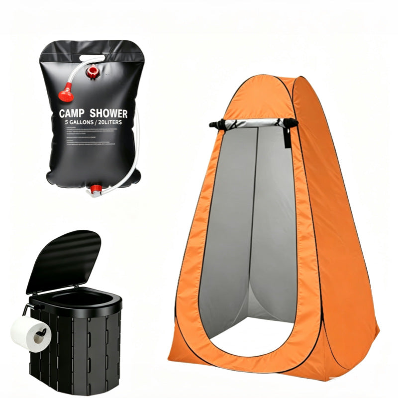 Portable Camping Toilet with Hook and Accessories