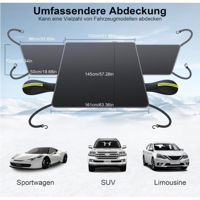 Cross-border best-selling car snow shield, winter snow and frost protection, half-cover car cover, front windshield, sun protection, magnetic snow shield