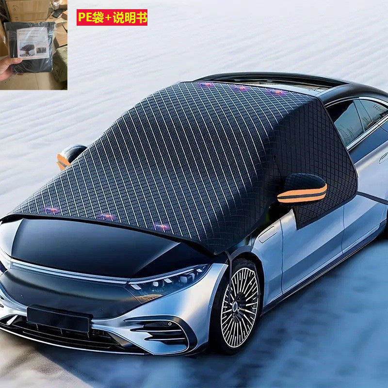 Cross-border best-selling car snow shield, winter snow and frost protection, half-cover car cover, front windshield, sun protection, magnetic snow shield