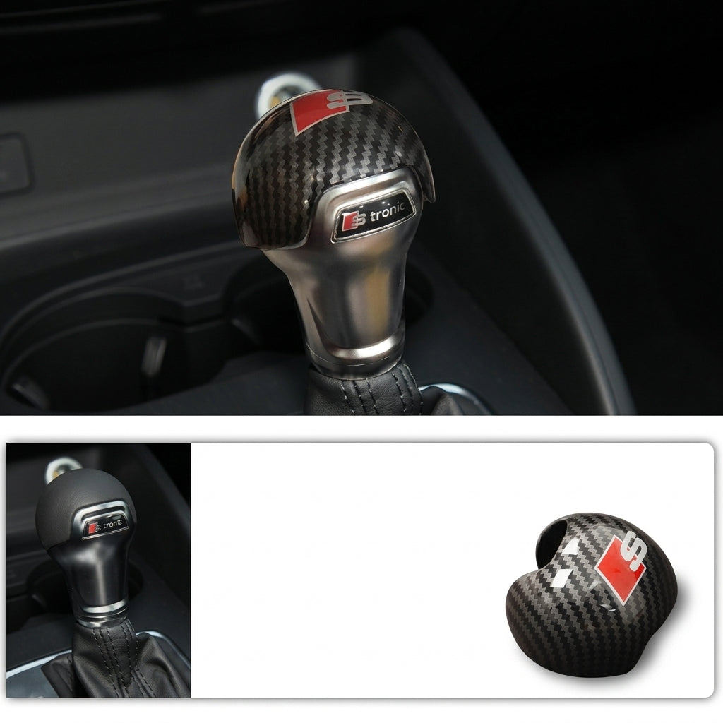 Suitable for Audi A6L A4L Q5LA3Q7Q2L gear shift cover, carbon fiber texture gear lever cover, and automotive interior modification