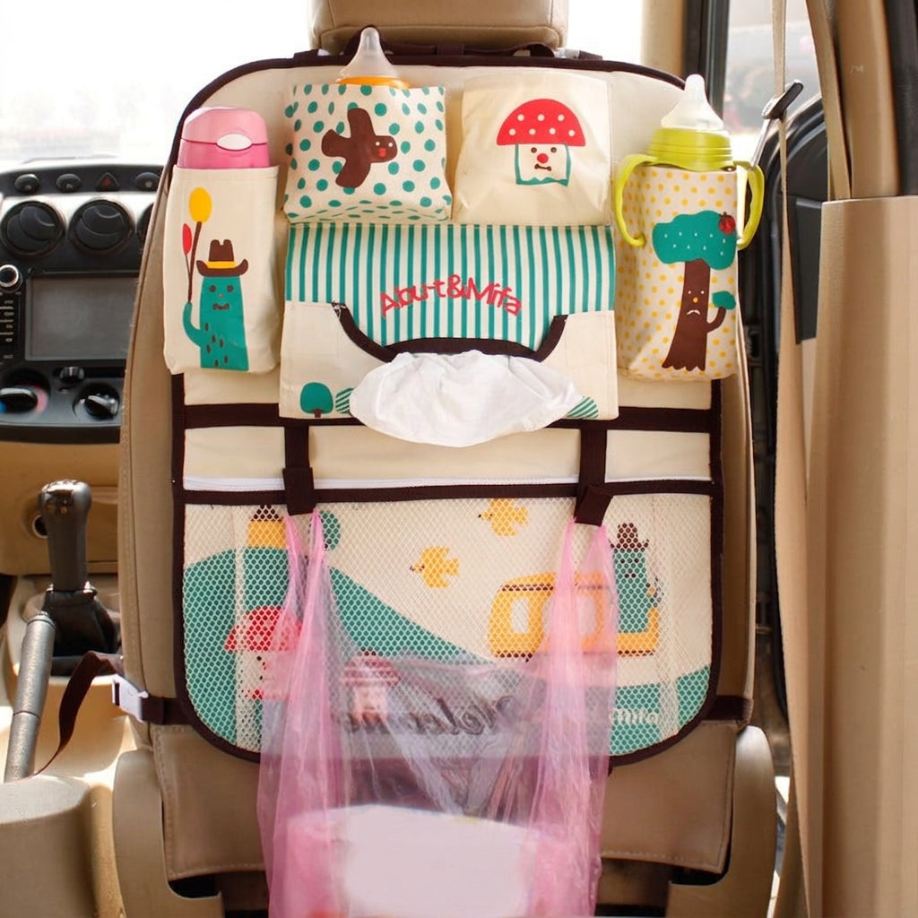 New car seat back bag, Japanese cartoon cute multifunctional storage bag, baby supplies, car storage hanging bag