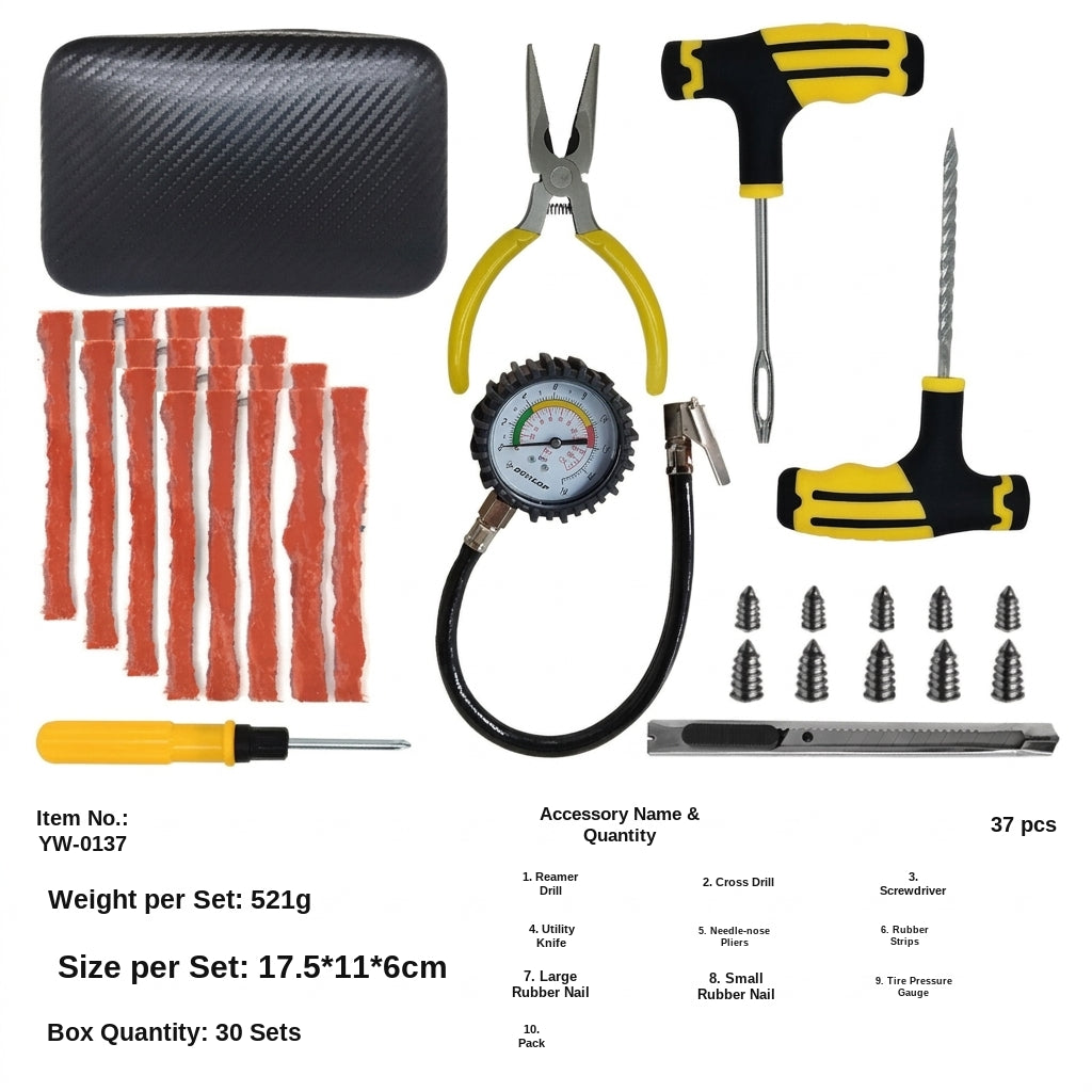 Tire Repair Kit - 61-Piece Emergency Tool Set
