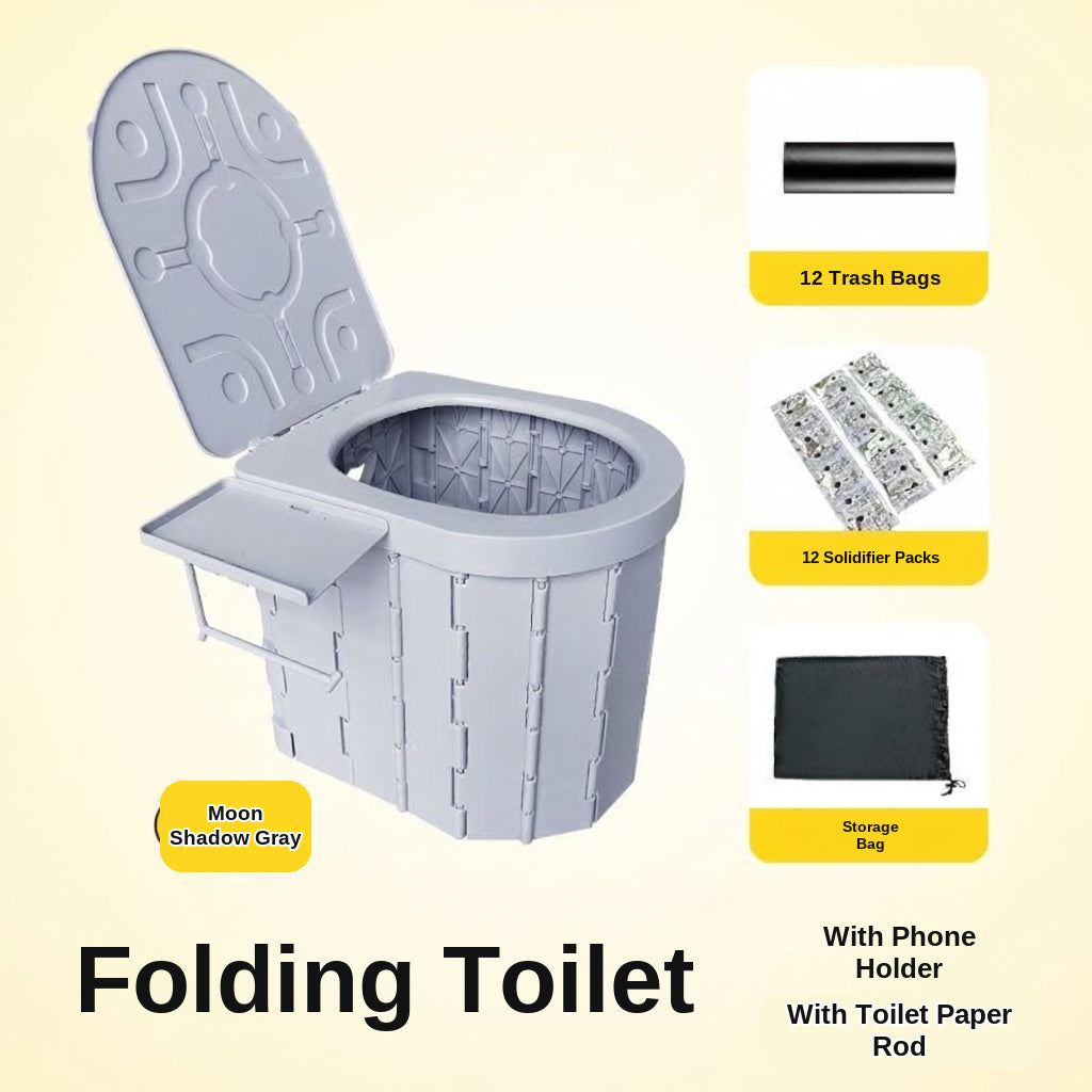 Portable Folding Toilet with Lid for Car Travel