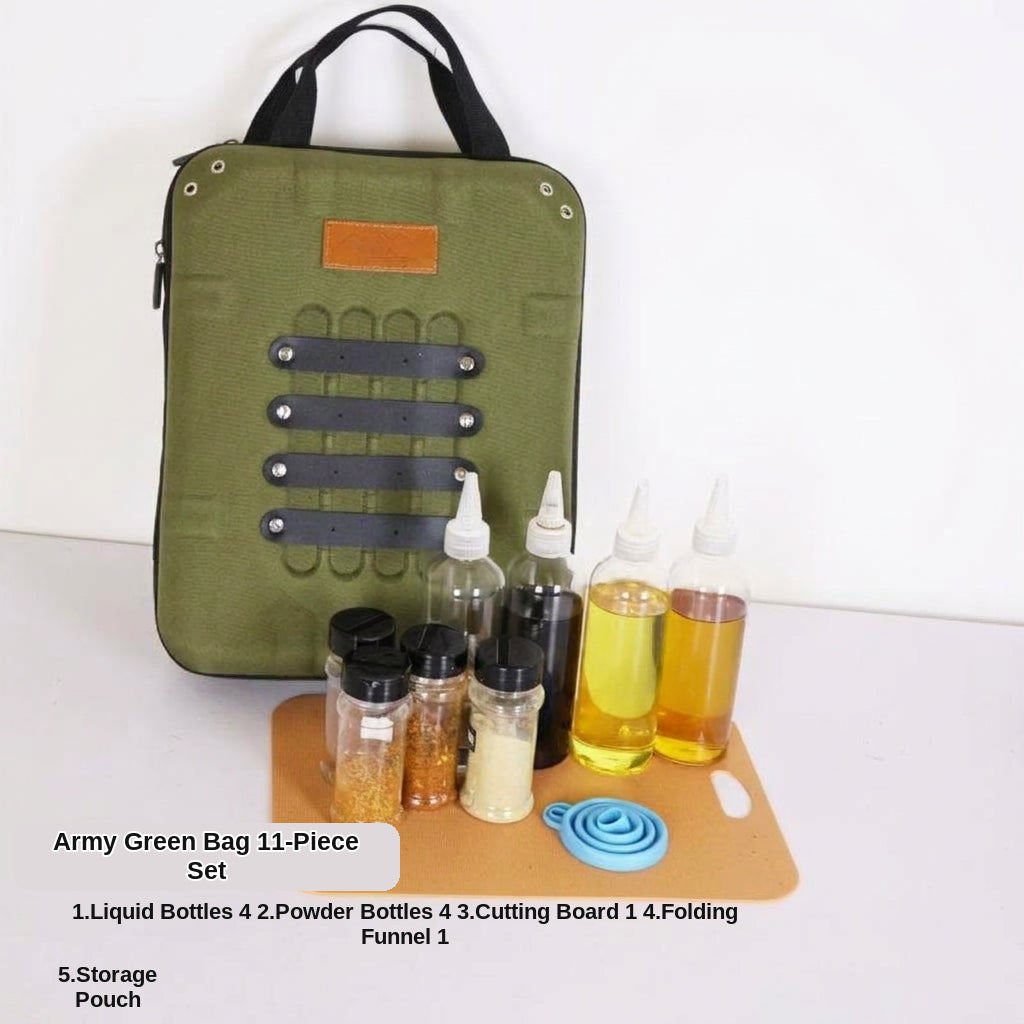 Outdoor portable seasoning knife set storage bag, camping and outdoor cooking bag, self-driving kitchen equipment set, EVA hard bag