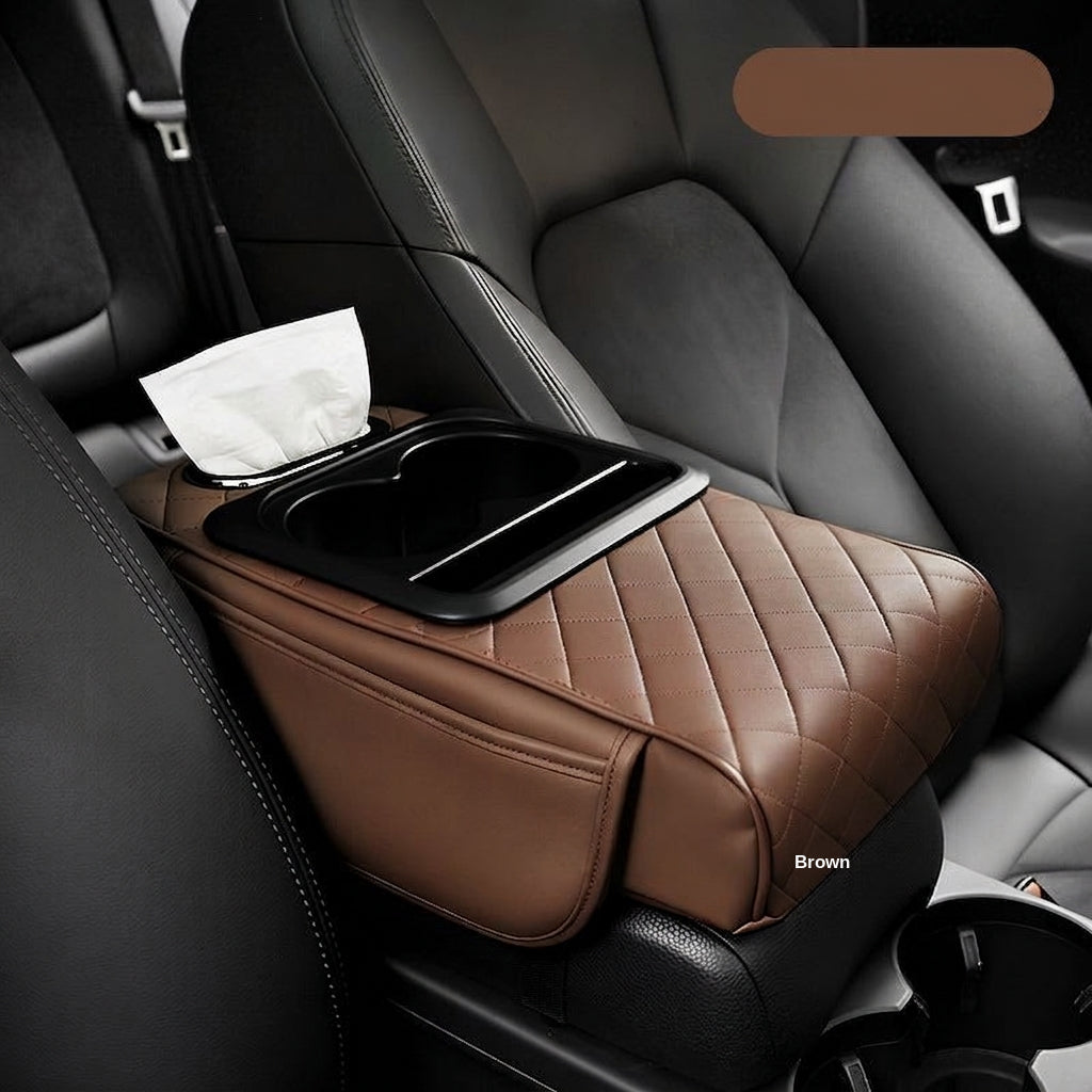 Armrest box raised pad, car cup holder, tissue box (Huotong Global · Light Custom) universal microfiber leather