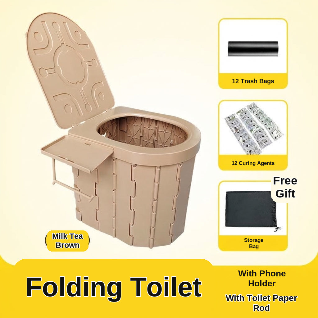 Portable Folding Toilet with Lid for Car Travel