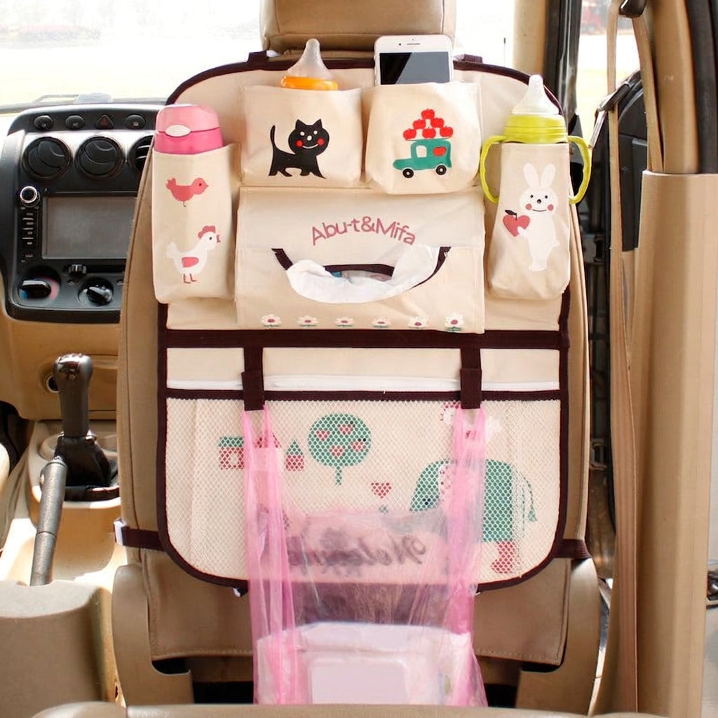 New car seat back bag, Japanese cartoon cute multifunctional storage bag, baby supplies, car storage hanging bag