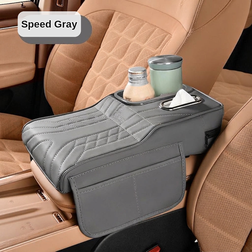 Multi-functional car armrest box water cup holder heightened central protective cover car tissue box supplies storage mat