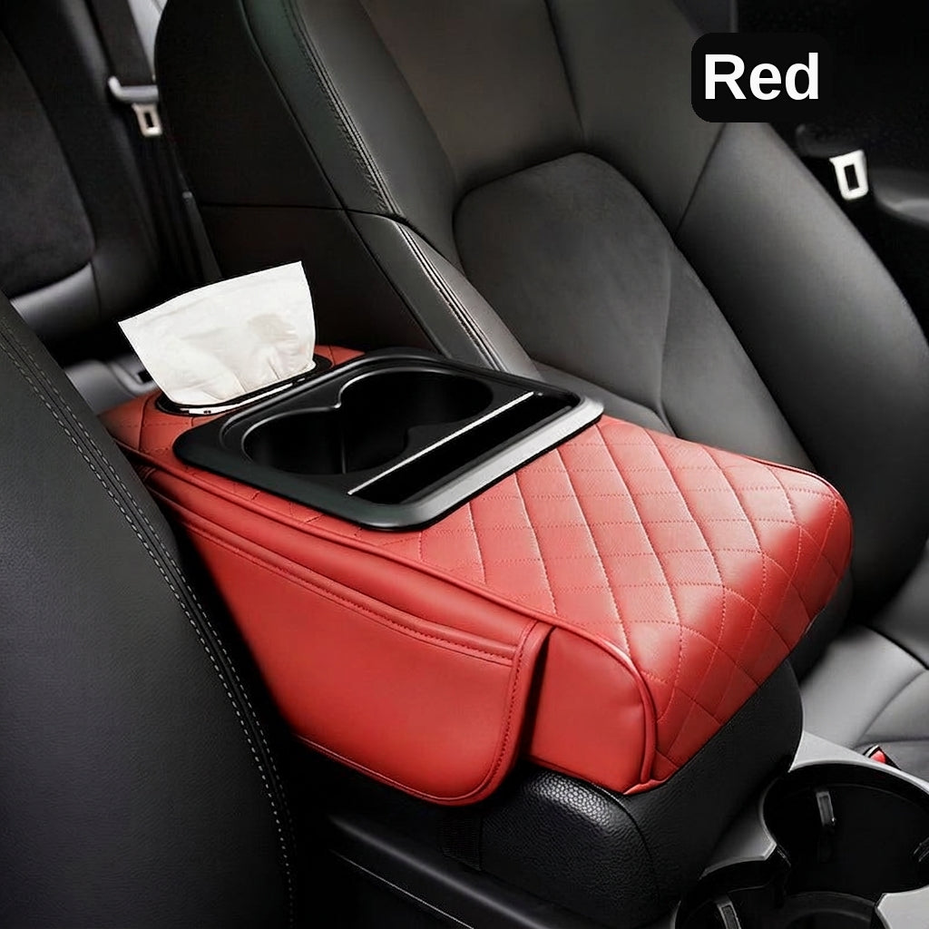 Armrest box raised pad, car cup holder, tissue box (Huotong Global · Light Custom) universal microfiber leather