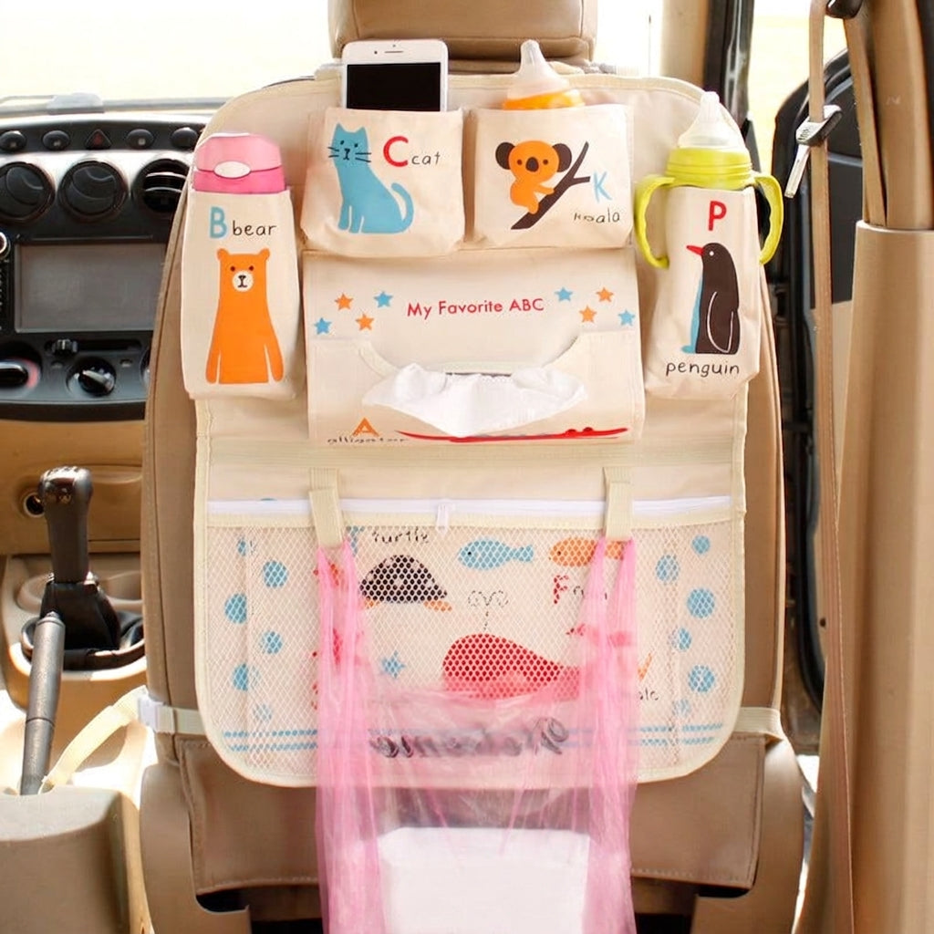 New car seat back bag, Japanese cartoon cute multifunctional storage bag, baby supplies, car storage hanging bag