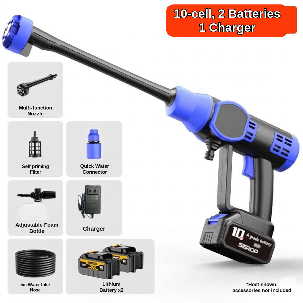 Brushless electric car wash high-pressure water gun, multifunctional handheld portable car wash washer, water nozzle for household plant watering