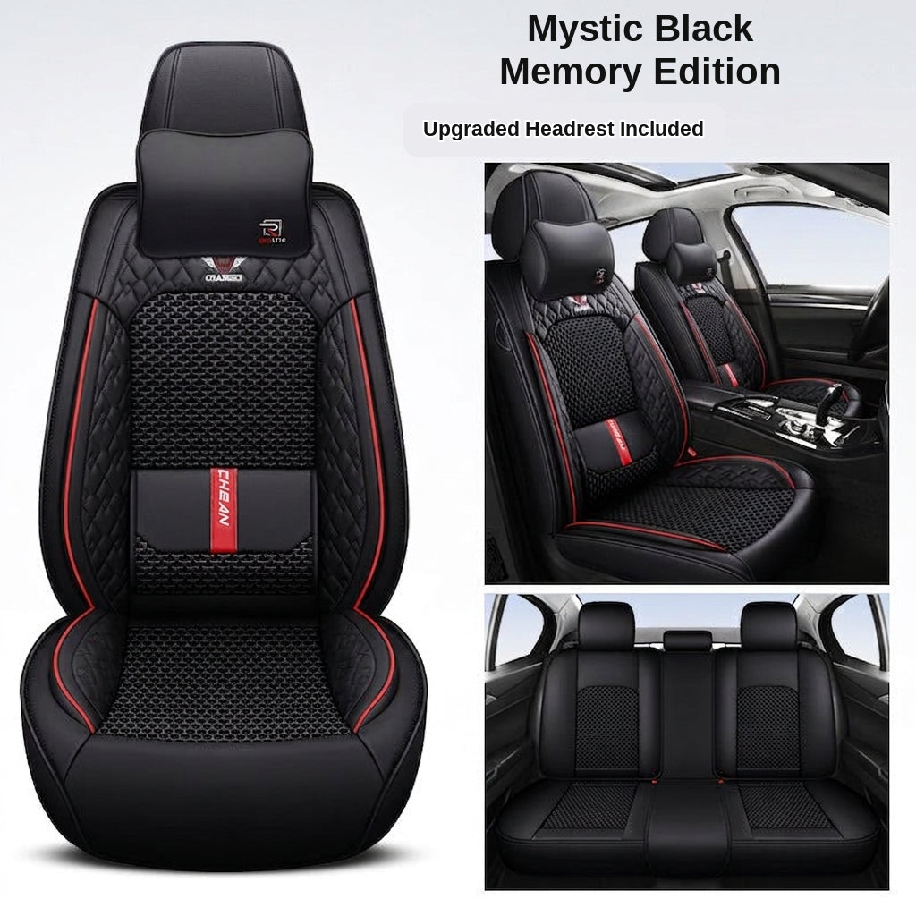 The 2025 new lumbar Napa leather ice silk car seat cushion is suitable for all seasons