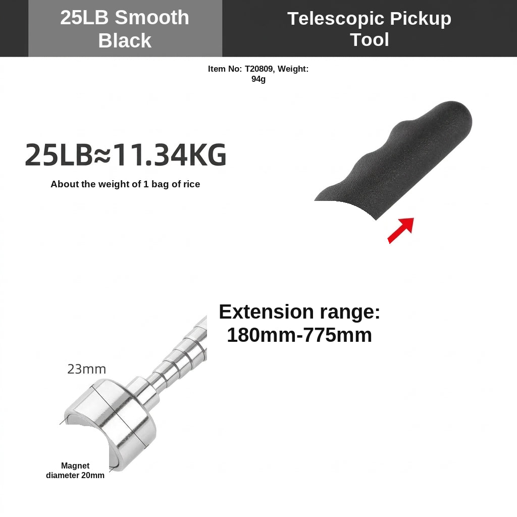 8LB Pickup Retractable Magnetic Suction Rod with Light Magnetic Rod Auto Repair Tool Metal Picker Suction Rod