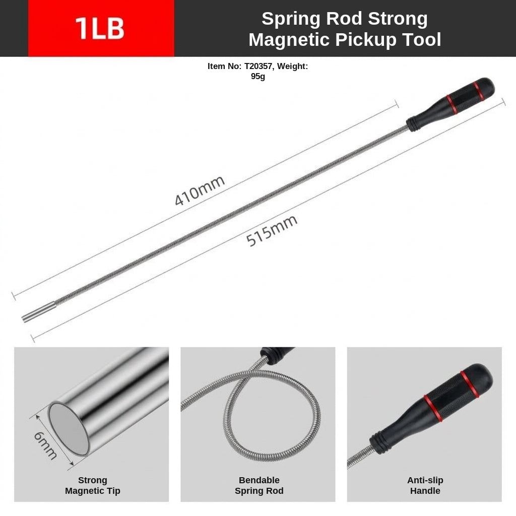 8LB Pickup Retractable Magnetic Suction Rod with Light Magnetic Rod Auto Repair Tool Metal Picker Suction Rod