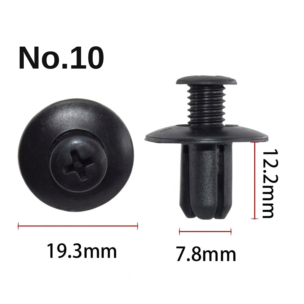 Universal automotive fender liner, trunk plastic clips, mudguard clips, expansion screws, hole-pierced studs, snaps