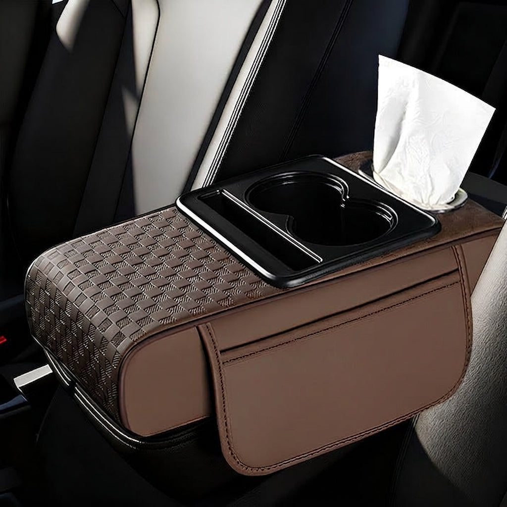 Armrest box raised pad, car cup holder, tissue box (Huotong Global · Light Custom) universal microfiber leather