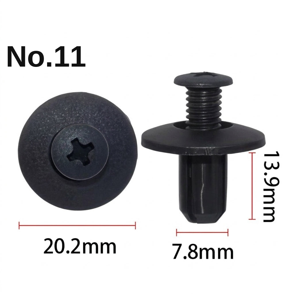 Universal automotive fender liner, trunk plastic clips, mudguard clips, expansion screws, hole-pierced studs, snaps