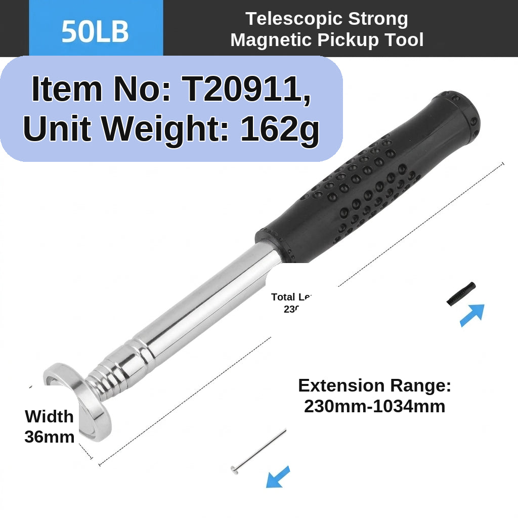 8LB Pickup Retractable Magnetic Suction Rod with Light Magnetic Rod Auto Repair Tool Metal Picker Suction Rod