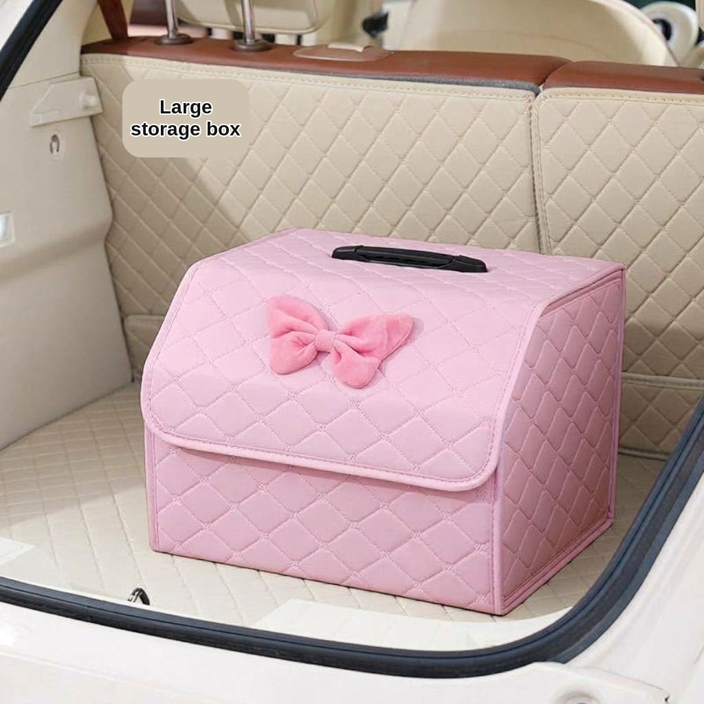Car trunk storage box, leather multifunctional foldable storage box, storage box, storage box, car interior accessories
