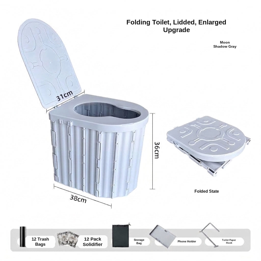 Portable Folding Toilet with Lid for Car Travel