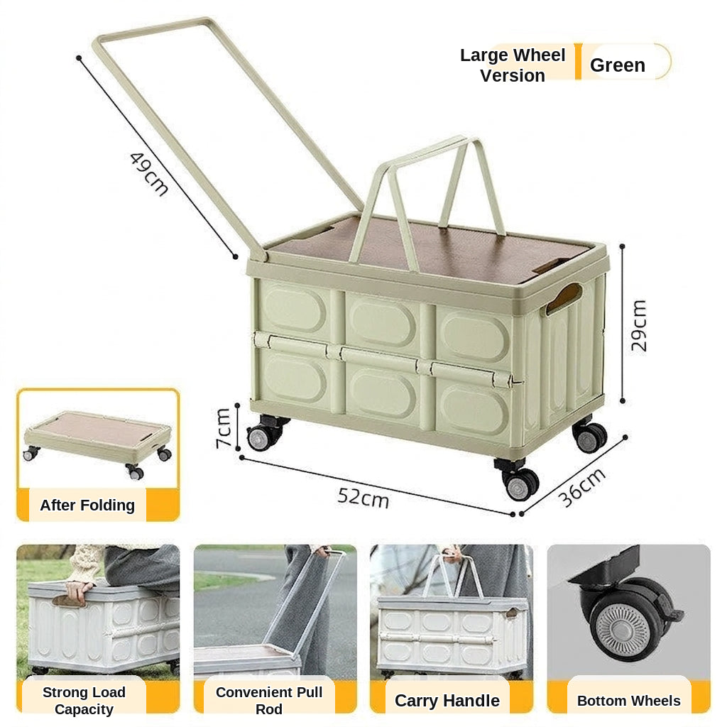 Outdoor camping and picnic folding storage box Car storage wooden cover car trunk multi-functional sorting box