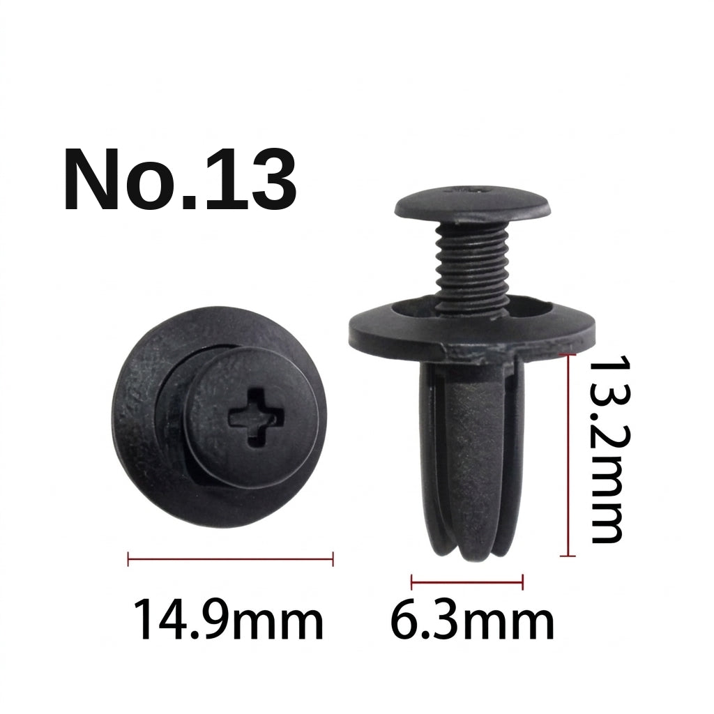 Universal automotive fender liner, trunk plastic clips, mudguard clips, expansion screws, hole-pierced studs, snaps