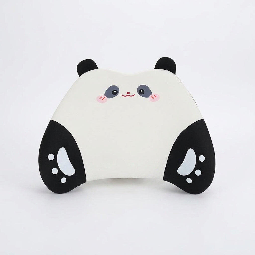 Cartoon memory foam car headrest, all-season plush car, soft seat lumbar pad, creative car lumbar support