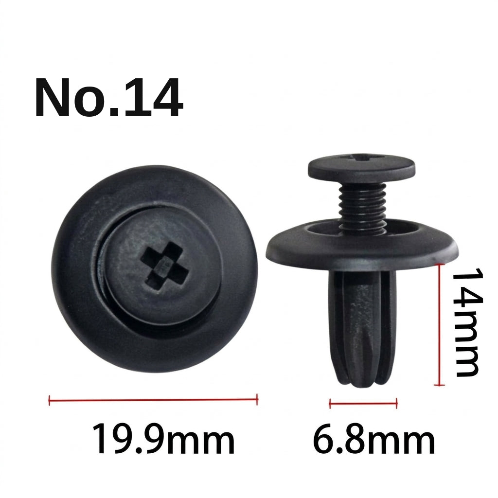 Universal automotive fender liner, trunk plastic clips, mudguard clips, expansion screws, hole-pierced studs, snaps