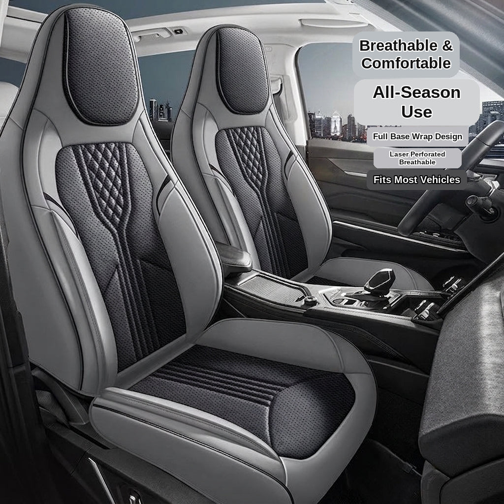 3D Nappa leather car full-coverage integrated headrest cover, all-season universal sports seat cover, leather seat cushion manufacturer wholesale