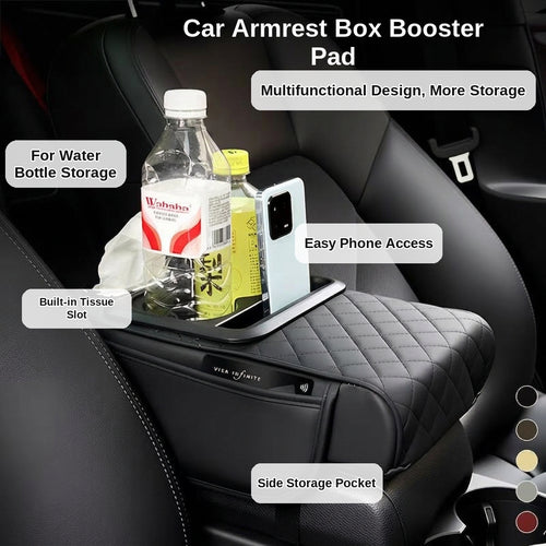 Armrest box raised pad, car cup holder, tissue box (Huotong Global · Light Custom) universal microfiber leather