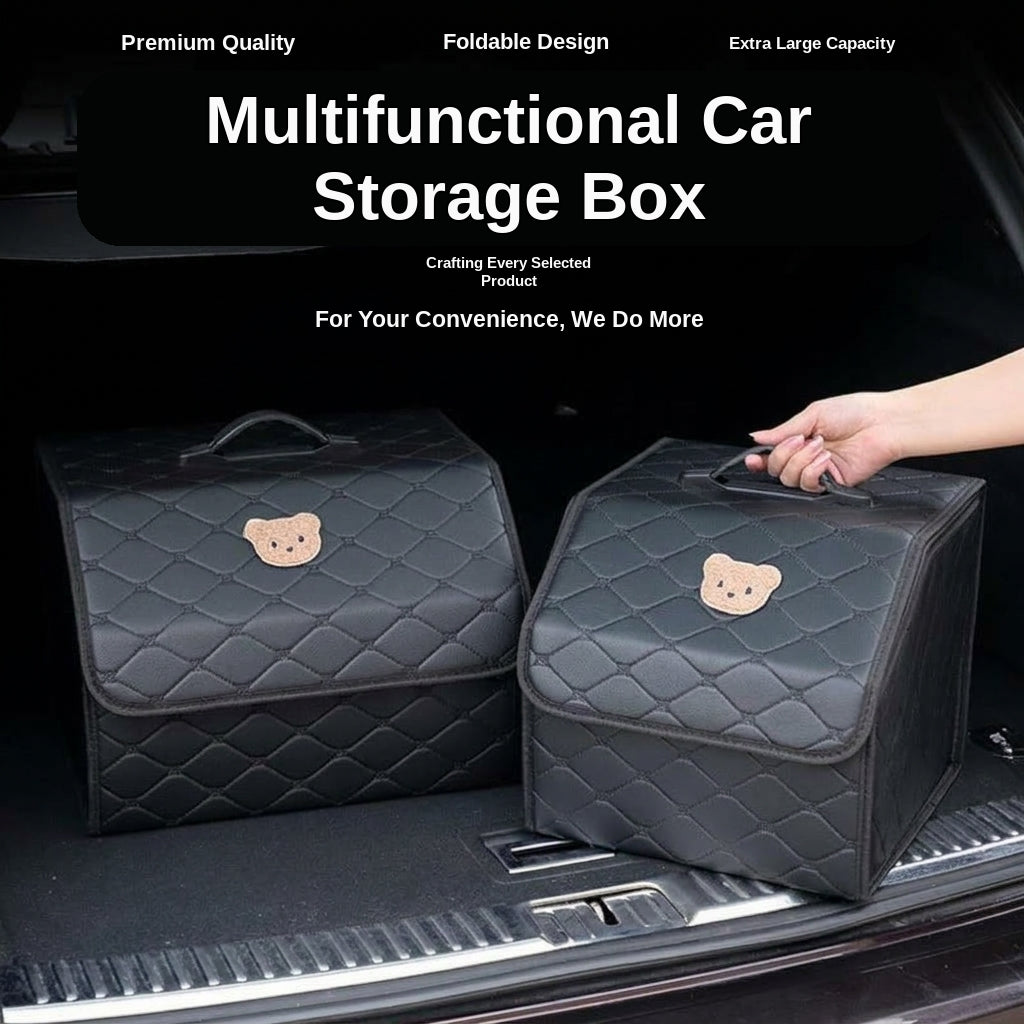 Car trunk storage box, leather multifunctional foldable storage box, storage box, storage box, car interior accessories