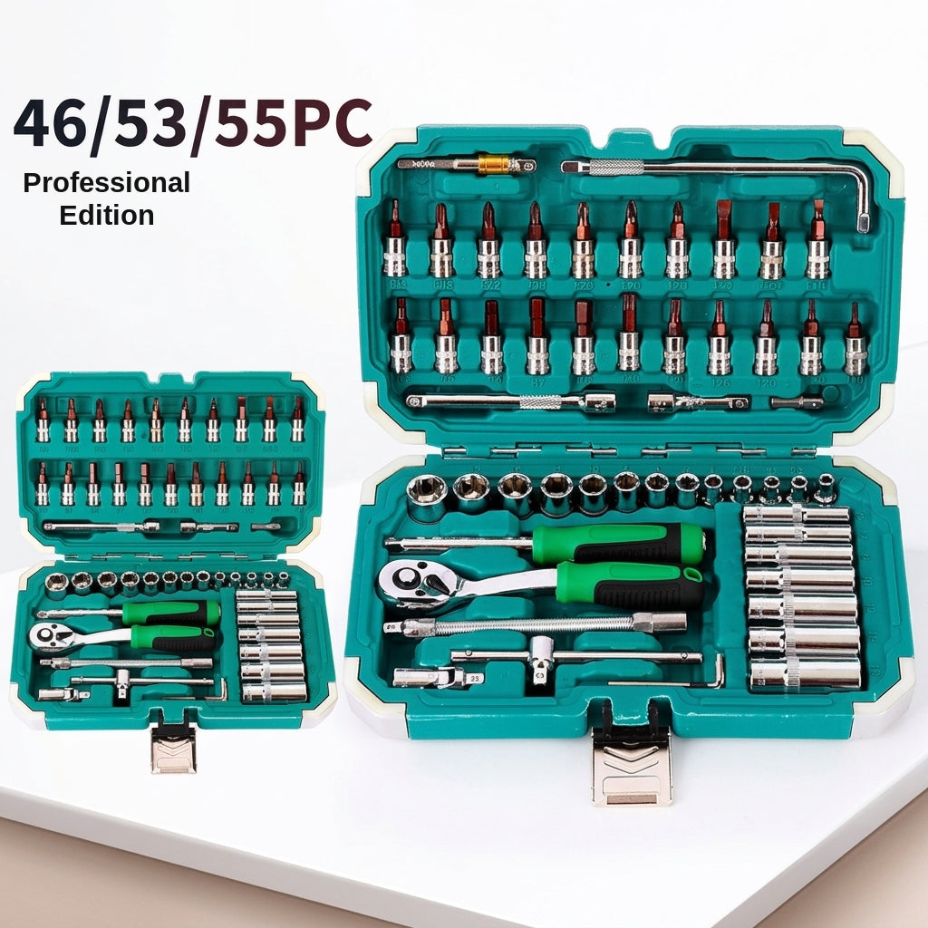 Auto Repair Tool Kit, 55-Piece Socket & Wrench Set