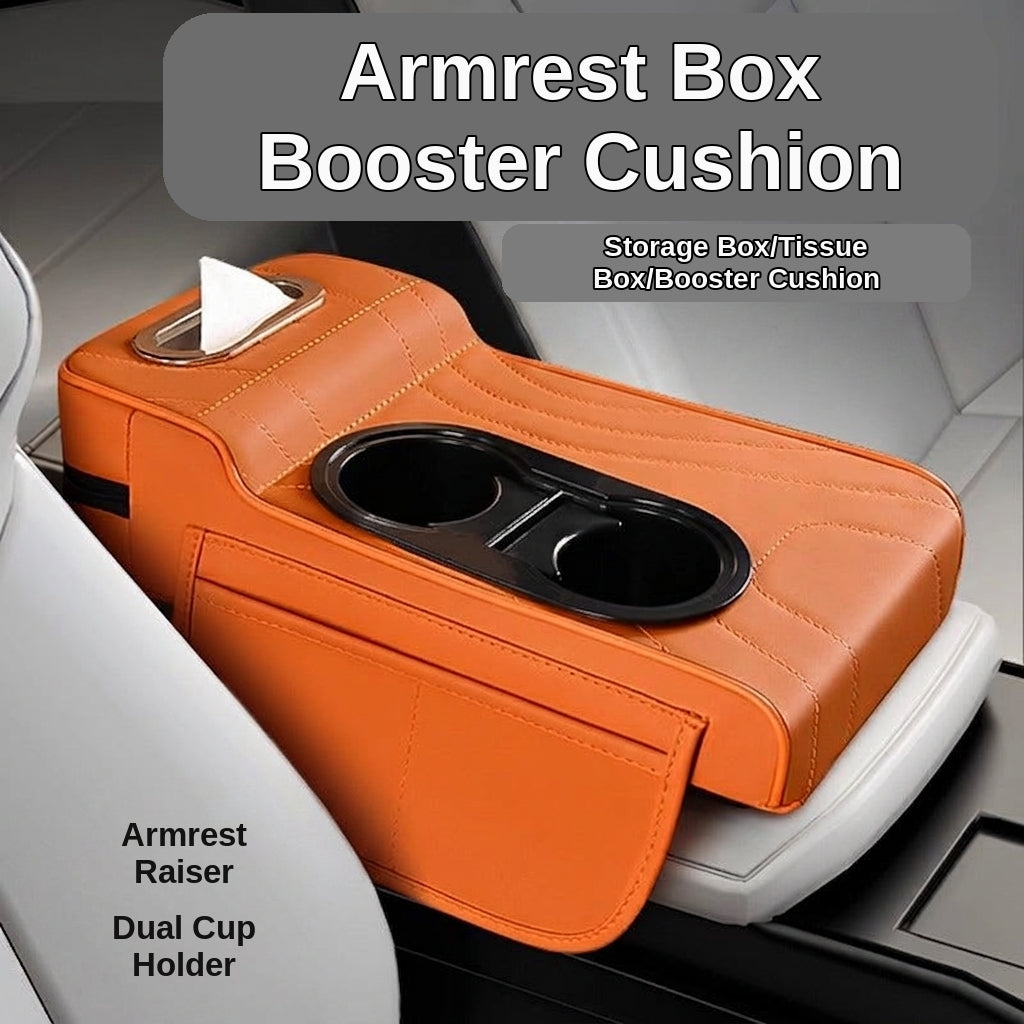2025 New Central Car Armrest Box Height Pad Cover Protective Cover Double Cup Holder Premium Leather Car Accessories