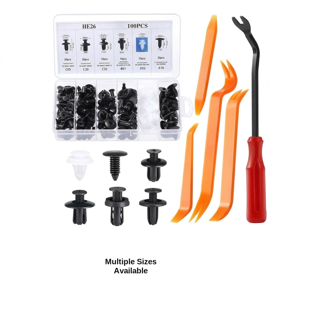 Cross-border 100PCS boxed buckles, 6 different automotive plastic fixed buckles, general car buckles, HE26 buckles