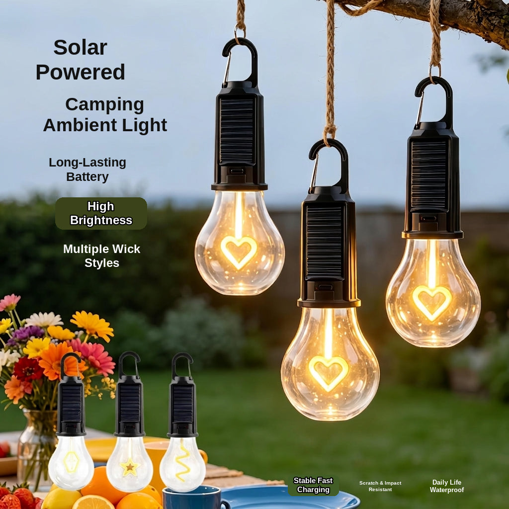 Solar Camping Light with Hook - Rechargeable