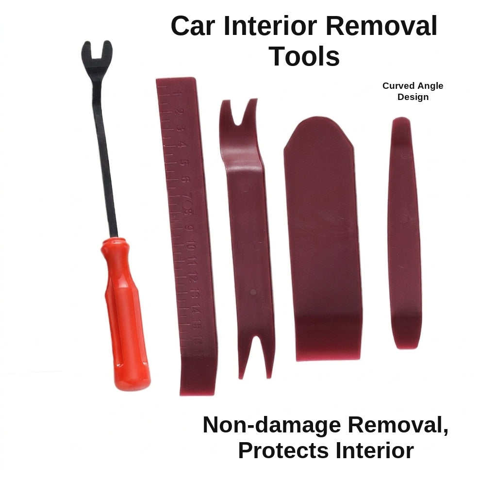 Car audio disassembly tools, plastic interior door panel pry plate, snap screwdriver, 5-piece set with glue buckle, 6-inch screwdriver