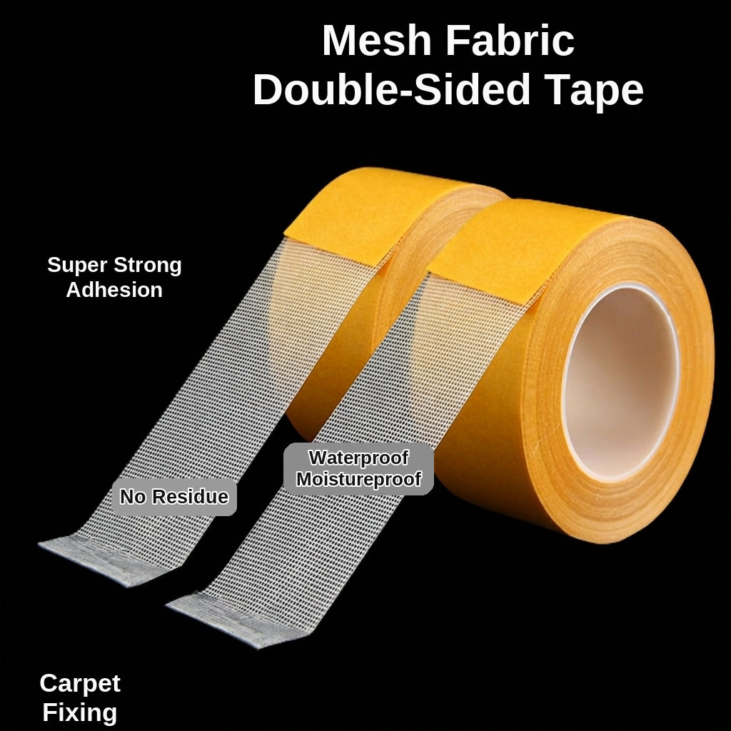 20-meter long cloth-based tape, strong adhesive, non-slip, waterproof carpet mat, fixing tape, no residue, mesh cloth-based double-sided tape