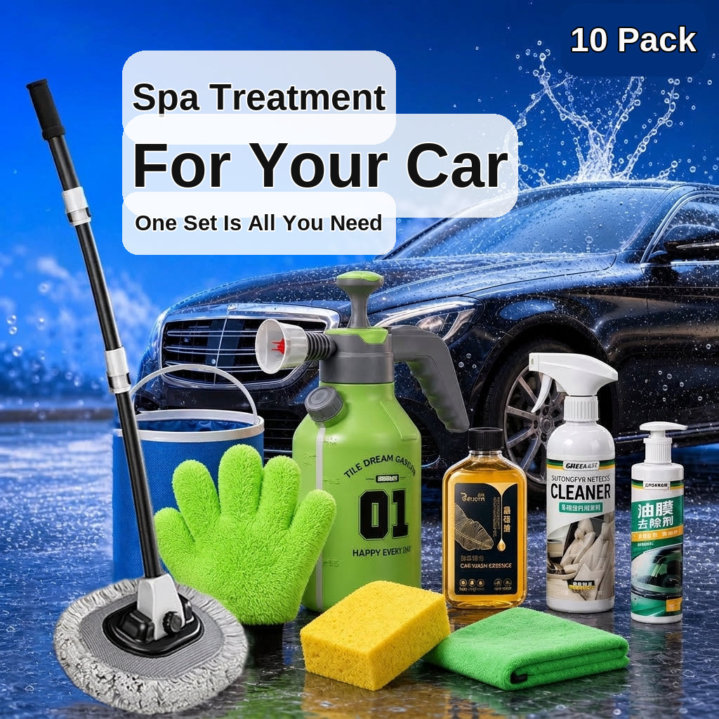 Green Forest Car Wash Tool Complete Set, Household Mop, Car Cleaning Tool, Self-Service Car Brushing Supplies Without Damage