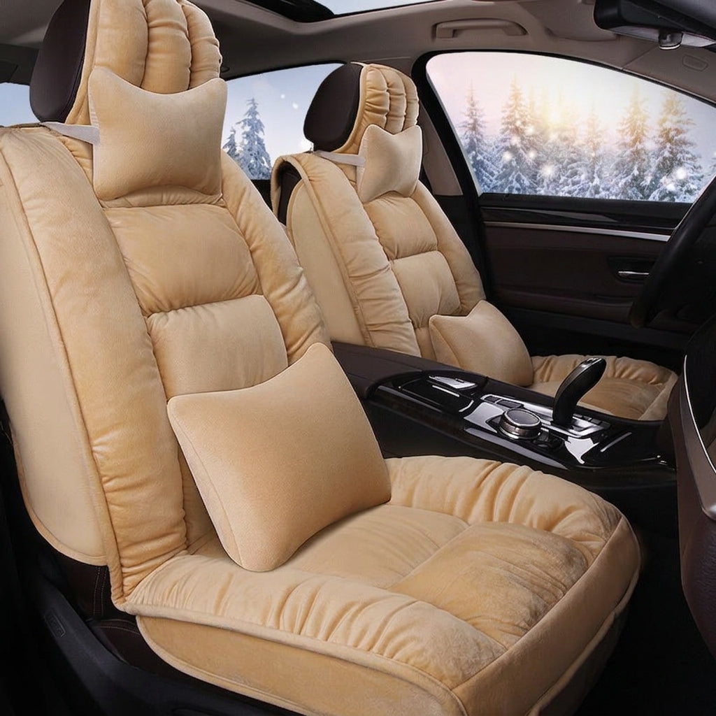 Winter short plush car seat cushion new winter car fleece seat cover universal down all-inclusive seat cushion wholesale