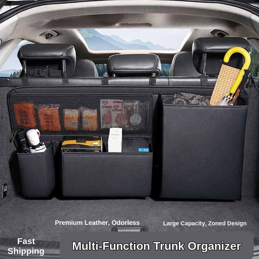 Multifunctional trunk storage bag, large-capacity storage car storage bag, zoned design for easy access and portable storage box