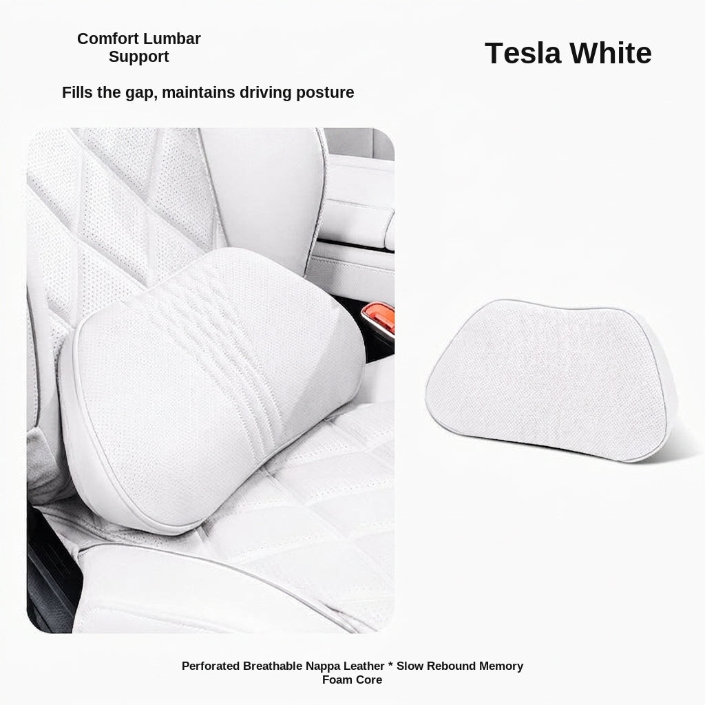 Summer breathable memory foam car headrest lumbar support premium car seat pillow car leather neck support pillow