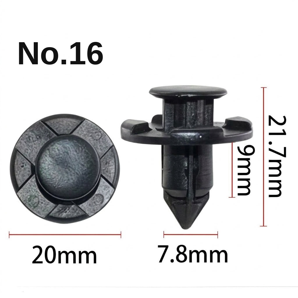 Universal automotive fender liner, trunk plastic clips, mudguard clips, expansion screws, hole-pierced studs, snaps