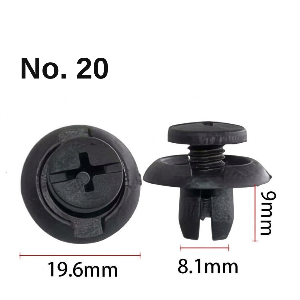 Universal automotive fender liner, trunk plastic clips, mudguard clips, expansion screws, hole-pierced studs, snaps