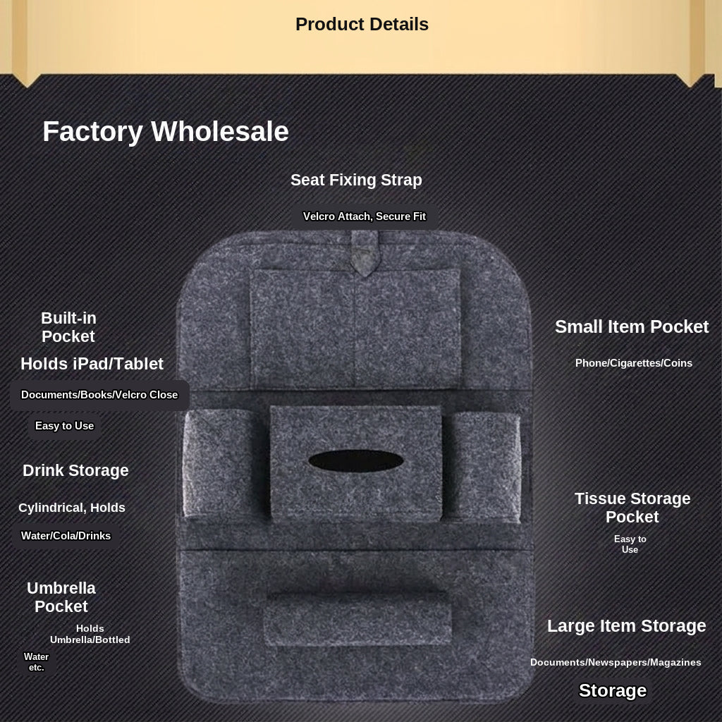 Car accessories car seat back storage bag multi-function back storage bag creative utility car hanging bag storage box